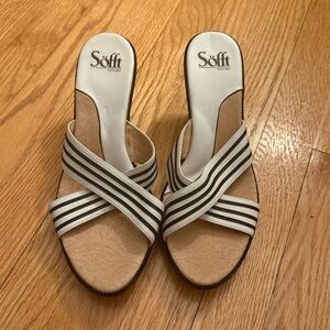 Sofft striped criss cross heels